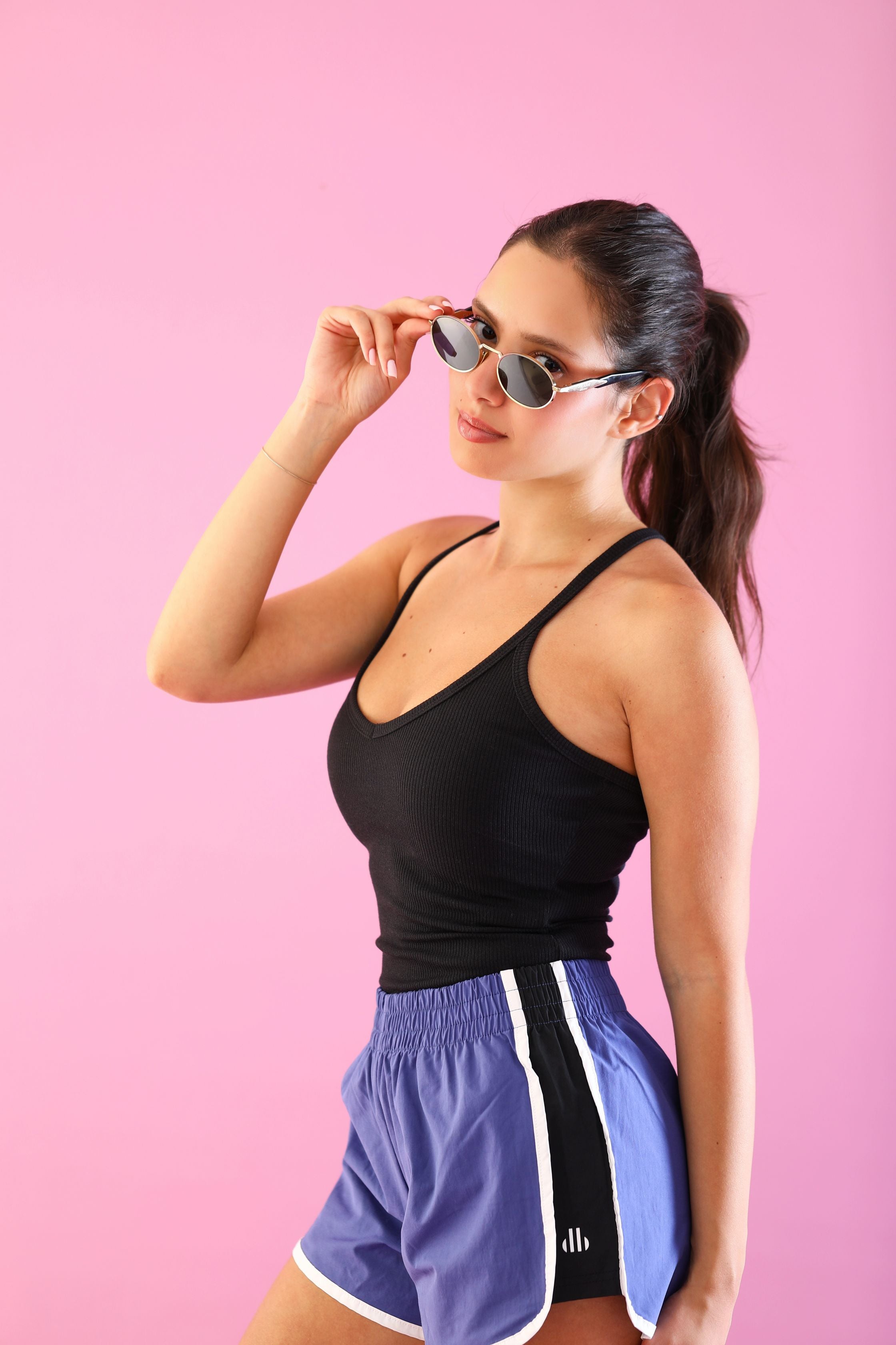 Fitted Ribbed V-Neck Top